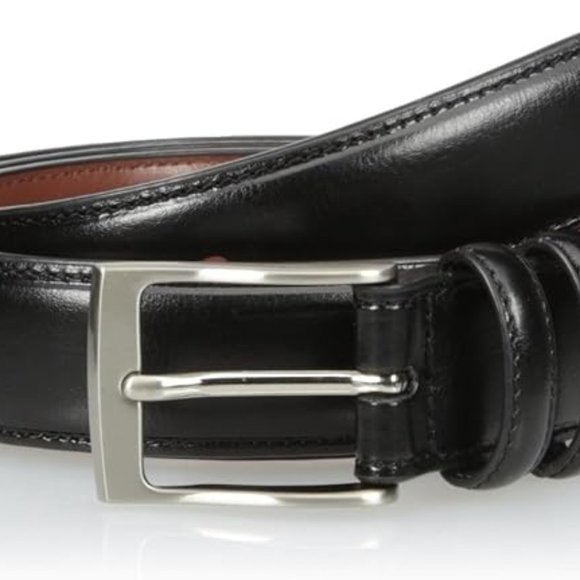 NWT PERRY ELLIS Genuine Cowhide Men's Milled Belt - Black - Picture 2 of 6